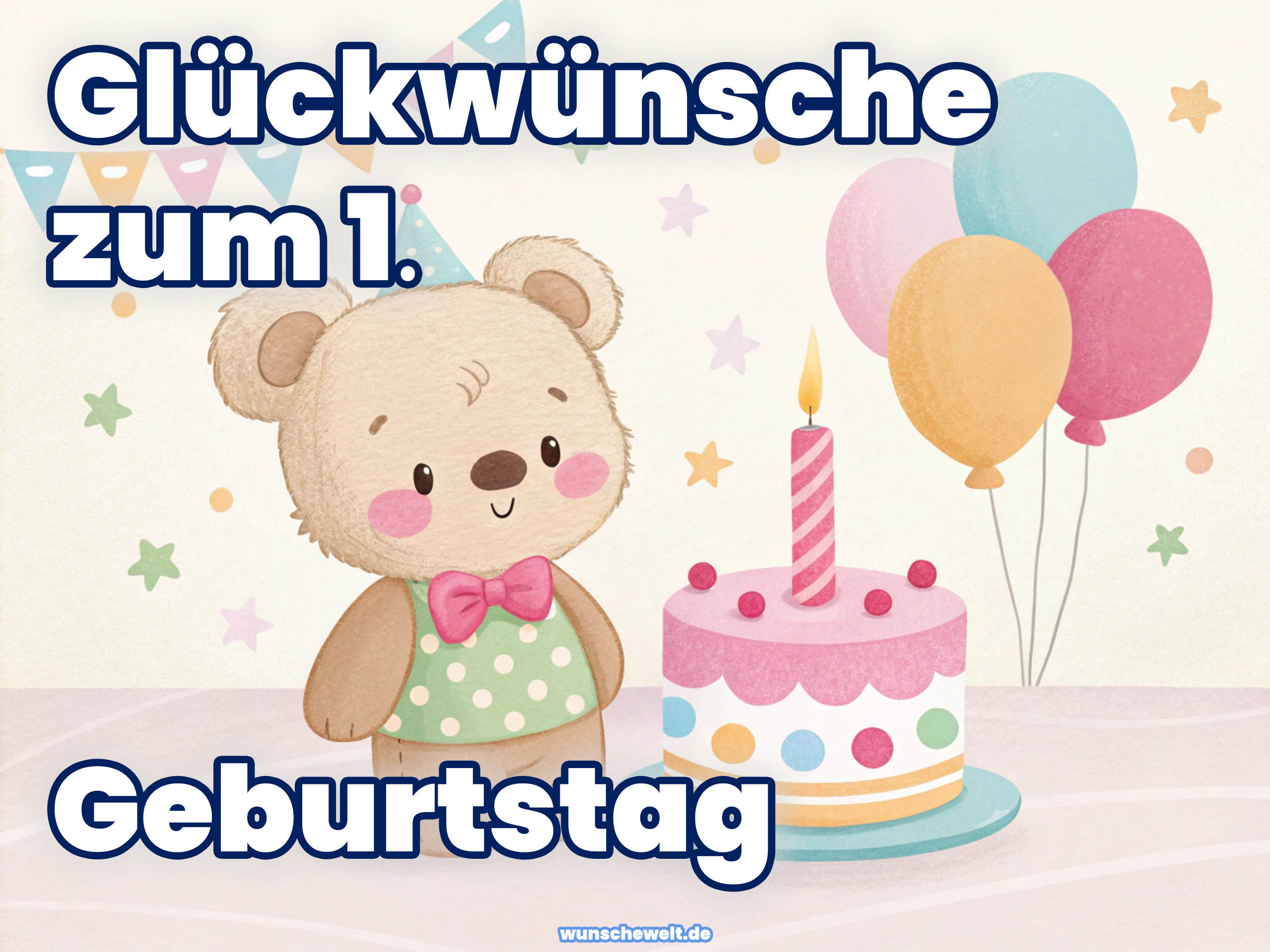 Glückwünsche zum ersten Geburtstag