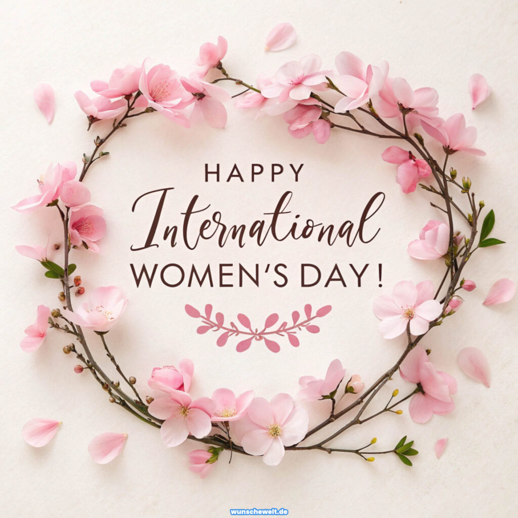 Bild zum Frauentag mit Blumen Kostenlos. Happy International Women's Day